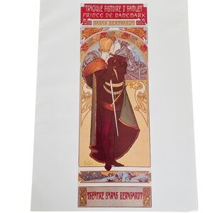 Vintage 1970's  Alphonse Mucha Sarah Bernhardt 11"x 15" Poster